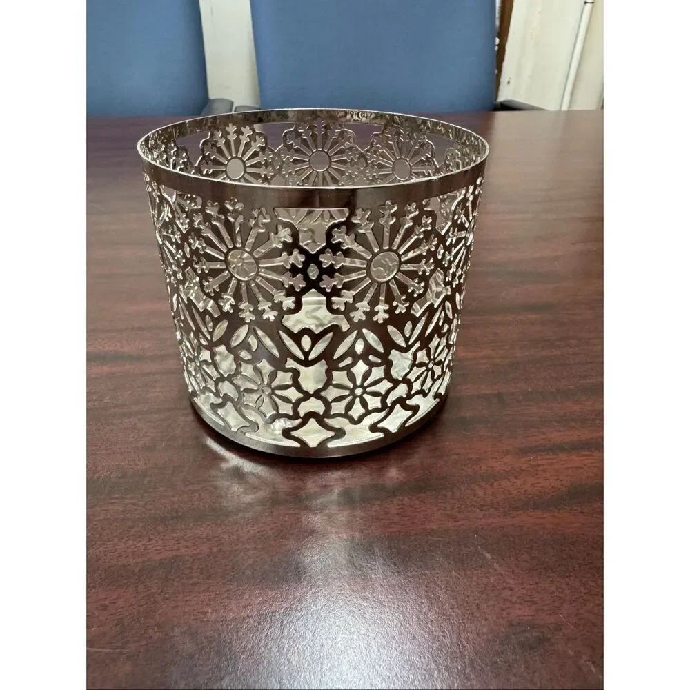 Bath & Body Works Snowflake Silver Candle Holder